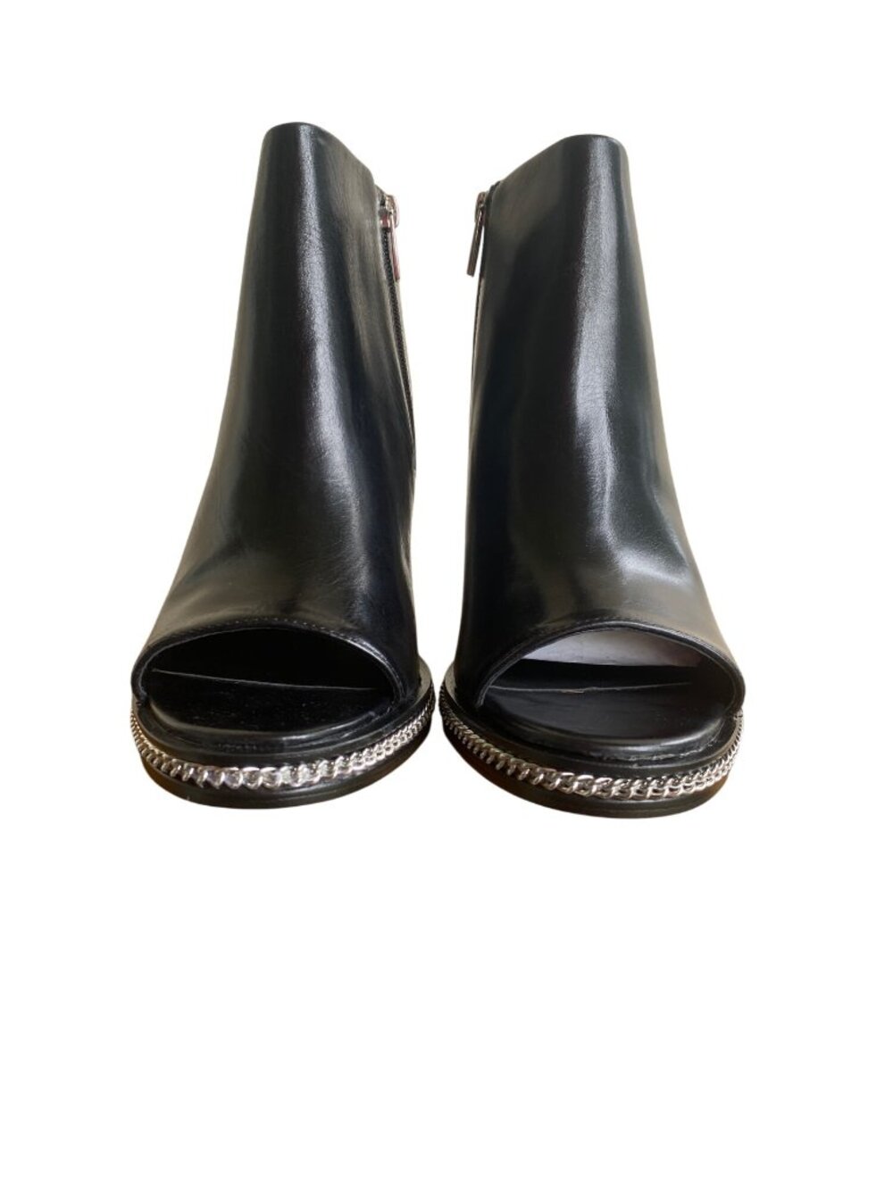 Vince Camuto VC-Bitnny Black Cow Paradise Leather Open Toe Booties Size 9M New - Picture 5 of 15